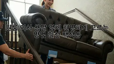 원룸 이사, 용달 업체 현명하게 고르는 방법! (일산 백석동)